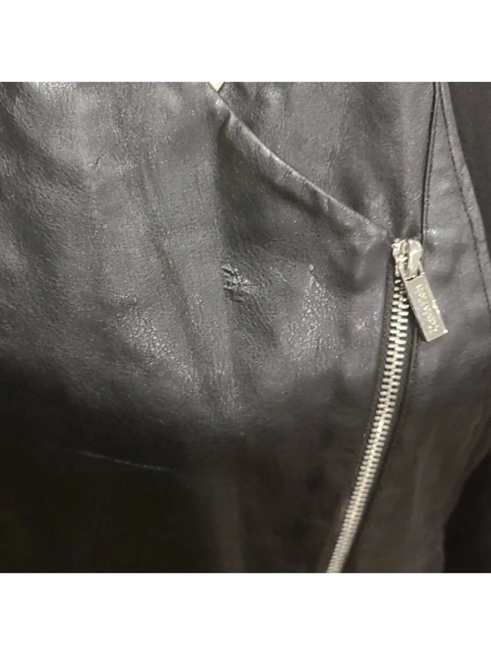 Calvin Klein Black Faux Leather Moto jacket